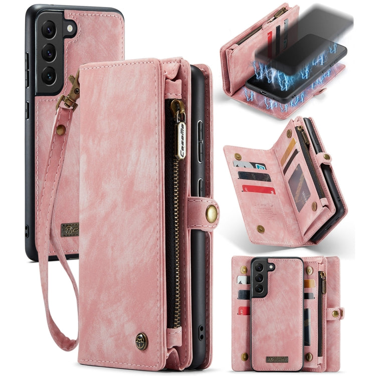 For Samsung Galaxy S22 5G CaseMe-008 Detachable Multifunctional Horizontal Flip Leather Case (Pink) - free shipping - PMC Jewellery - Order now!
