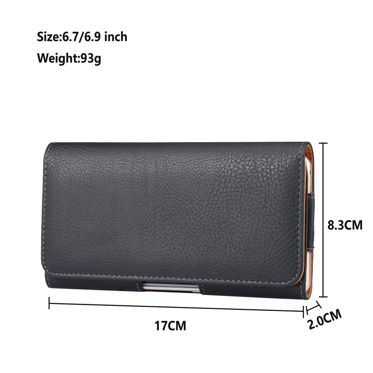 Litchi Texture Waist Hanging Phone Case For 6.7-6.9 inch Phone(Black) - More Brand by PMC TechLife | Online Shopping South Africa | PMC TechLife