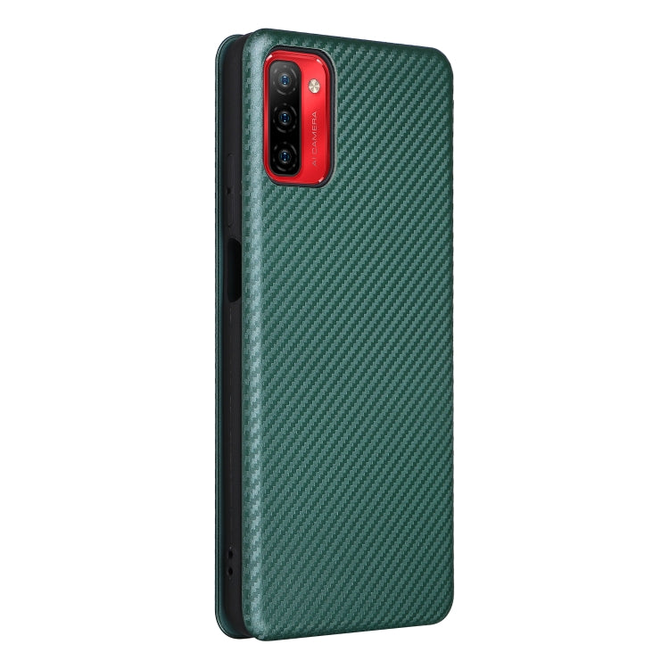 For Ulefone Note 12P Carbon Fiber Texture Horizontal Flip PU Phone Case(Green) - Ulefone Cases by PMC Jewellery | Online Shopping South Africa | PMC Jewellery | Buy Now Pay Later Mobicred