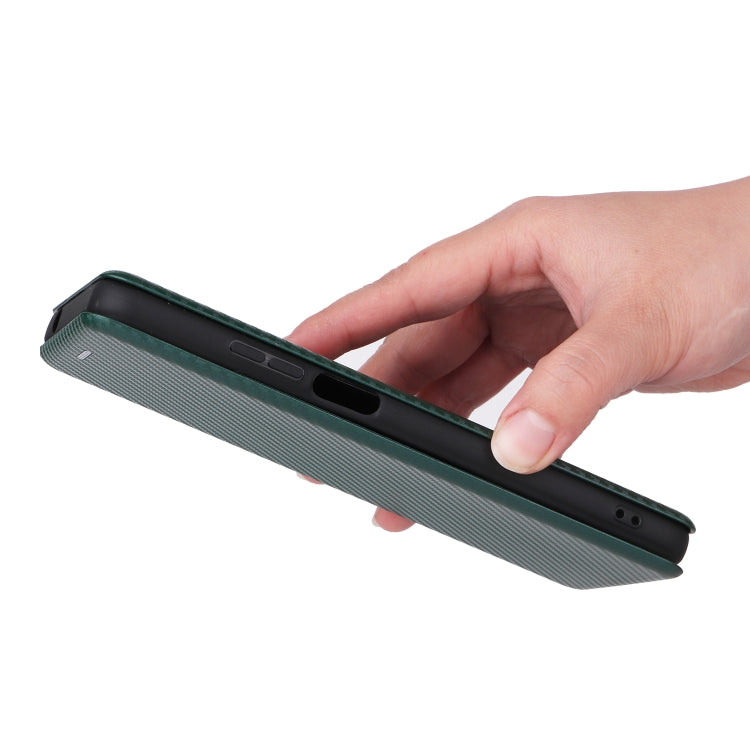 For Ulefone Note 12P Carbon Fiber Texture Horizontal Flip PU Phone Case(Green) - Ulefone Cases by PMC Jewellery | Online Shopping South Africa | PMC Jewellery | Buy Now Pay Later Mobicred