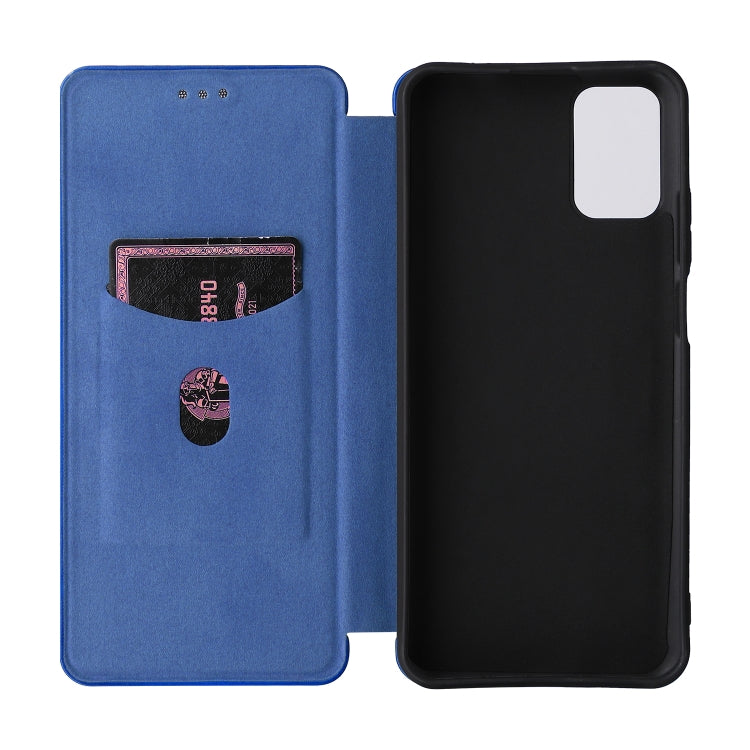 For Ulefone Note 12P Carbon Fiber Texture Horizontal Flip PU Phone Case(Blue) - Ulefone Cases by PMC Jewellery | Online Shopping South Africa | PMC Jewellery | Buy Now Pay Later Mobicred