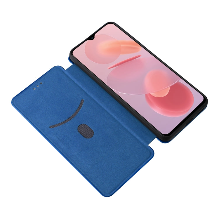 For Ulefone Note 12P Carbon Fiber Texture Horizontal Flip PU Phone Case(Blue) - Ulefone Cases by PMC Jewellery | Online Shopping South Africa | PMC Jewellery | Buy Now Pay Later Mobicred