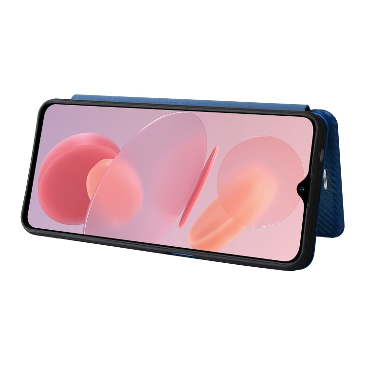 For Ulefone Note 12P Carbon Fiber Texture Horizontal Flip PU Phone Case(Blue) - Ulefone Cases by PMC Jewellery | Online Shopping South Africa | PMC Jewellery | Buy Now Pay Later Mobicred