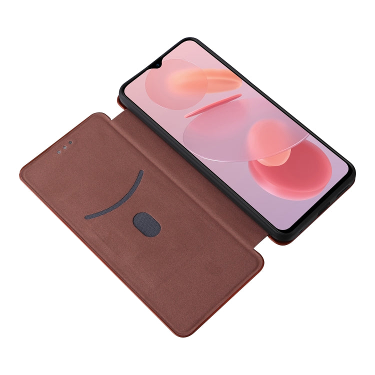For Ulefone Note 12P Carbon Fiber Texture Horizontal Flip PU Phone Case(Brown) - Ulefone Cases by PMC Jewellery | Online Shopping South Africa | PMC Jewellery | Buy Now Pay Later Mobicred
