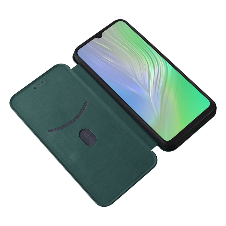 For Blackview A55 Carbon Fiber Texture Horizontal Flip PU Phone Case(Green) - More Brand by PMC TechLife | Online Shopping South Africa | PMC TechLife | Buy Now Pay Later Mobicred