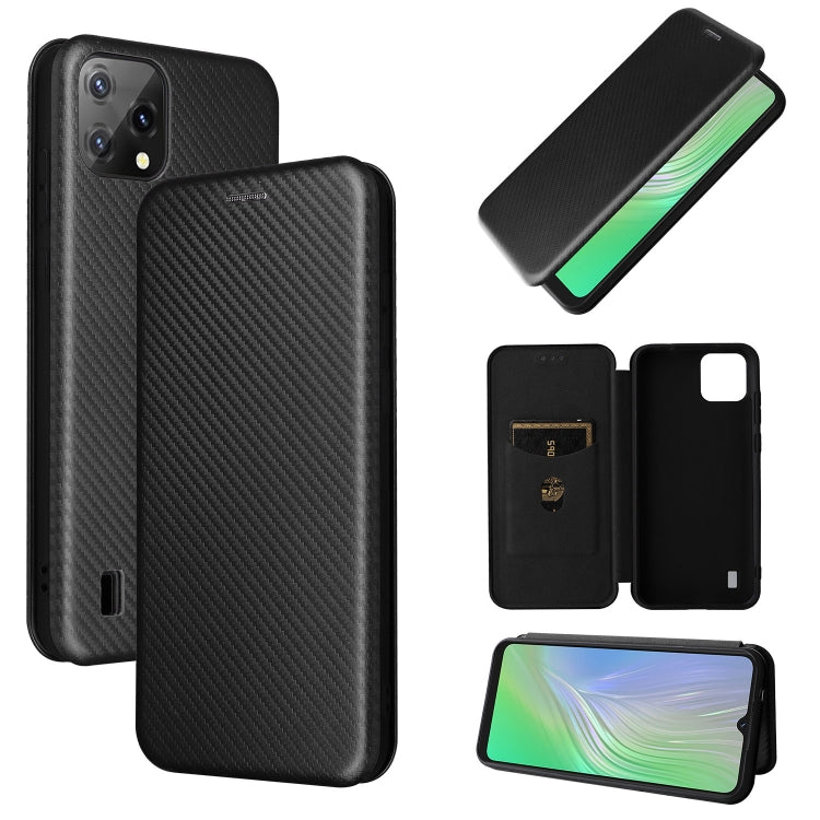 For Blackview A55 Carbon Fiber Texture Horizontal Flip PU Phone Case(Black) - More Brand by PMC TechLife | Online Shopping South Africa | PMC TechLife | Buy Now Pay Later Mobicred