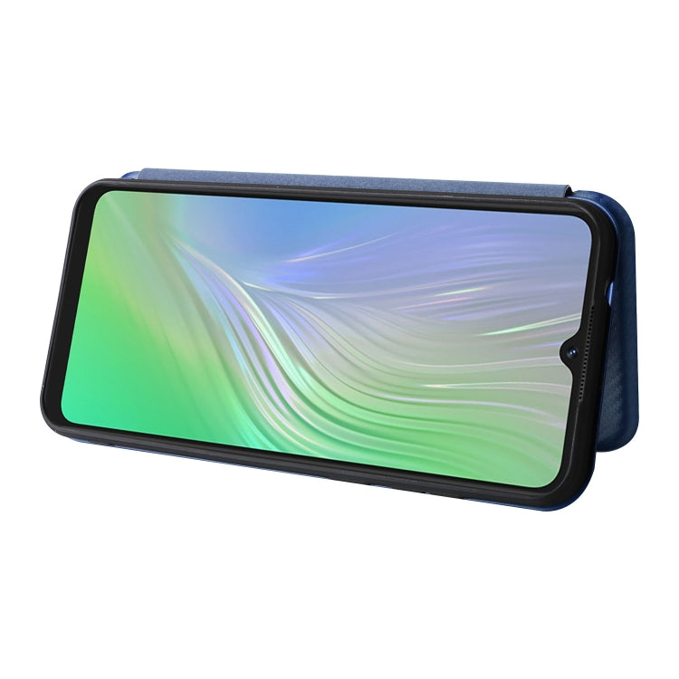 For Blackview A55 Carbon Fiber Texture Horizontal Flip PU Phone Case(Blue) - More Brand by PMC TechLife | Online Shopping South Africa | PMC TechLife | Buy Now Pay Later Mobicred