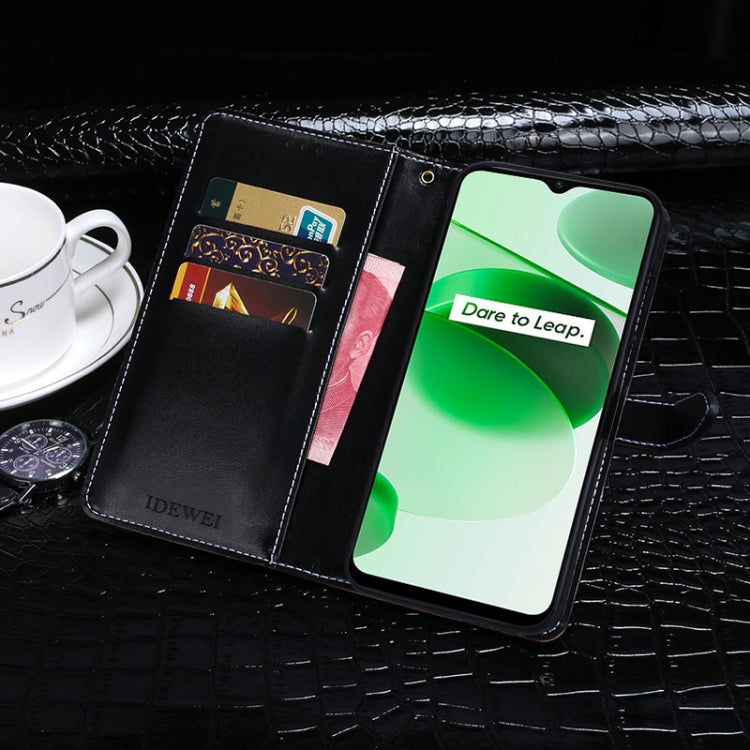 For OPPO Realme C35 idewei Crocodile Texture Leather Phone Case(Dark Blue) - Realme Cases by idewei | Online Shopping South Africa | PMC TechLife | Buy Now Pay Later Mobicred