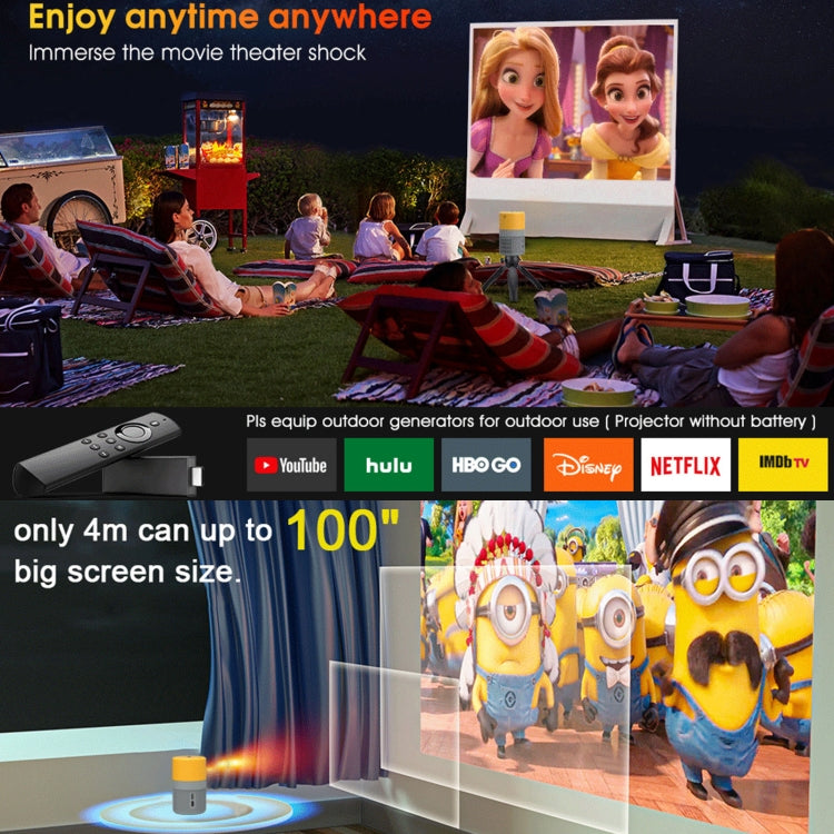T400 100 inch Screen 3000 Lumens LED Mini Projector, Plug Type:AU Plug(Grey Yellow) - Mini Projector by PMC TechLife | Online Shopping South Africa | PMC TechLife | Buy Now Pay Later Mobicred