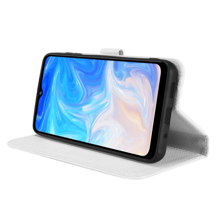 For DOOGEE N40 Pro Diamond Texture Leather Phone Case(White) - Doogee Cases by PMC TechLife | Online Shopping South Africa | PMC TechLife | Buy Now Pay Later Mobicred