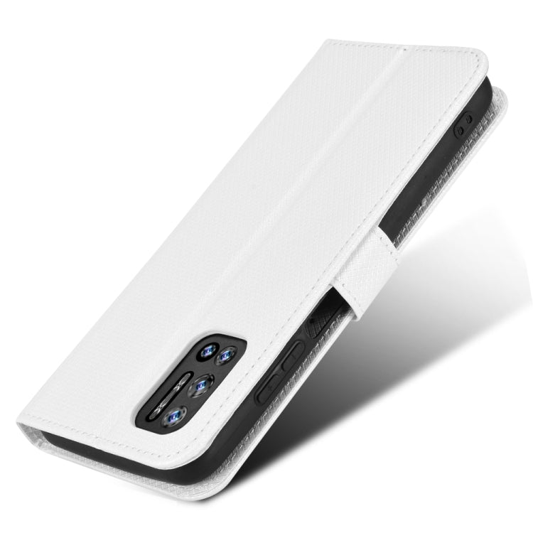 For DOOGEE N40 Pro Diamond Texture Leather Phone Case(White) - Doogee Cases by PMC TechLife | Online Shopping South Africa | PMC TechLife | Buy Now Pay Later Mobicred
