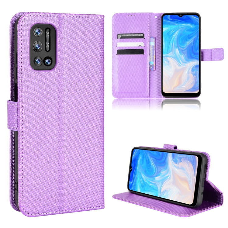 For DOOGEE N40 Pro Diamond Texture Leather Phone Case(Purple) - Doogee Cases by PMC TechLife | Online Shopping South Africa | PMC TechLife | Buy Now Pay Later Mobicred