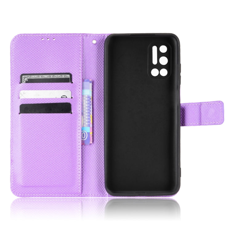 For DOOGEE N40 Pro Diamond Texture Leather Phone Case(Purple) - Doogee Cases by PMC TechLife | Online Shopping South Africa | PMC TechLife | Buy Now Pay Later Mobicred