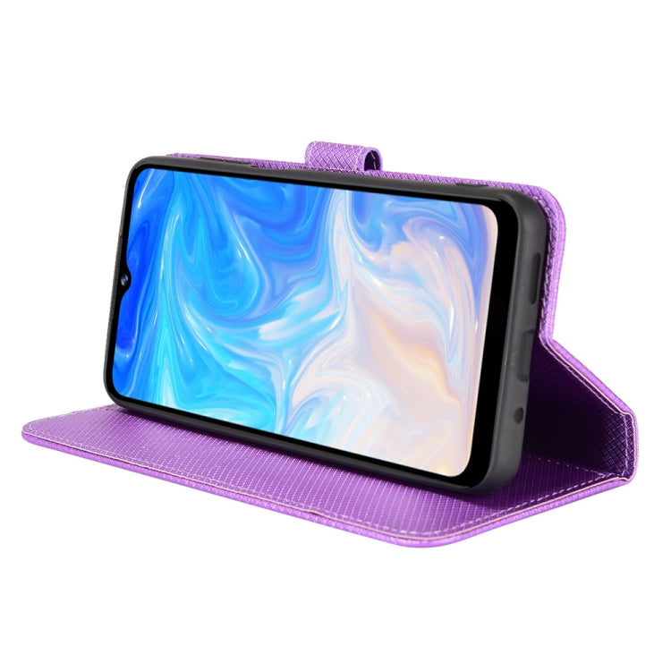 For DOOGEE N40 Pro Diamond Texture Leather Phone Case(Purple) - Doogee Cases by PMC TechLife | Online Shopping South Africa | PMC TechLife | Buy Now Pay Later Mobicred