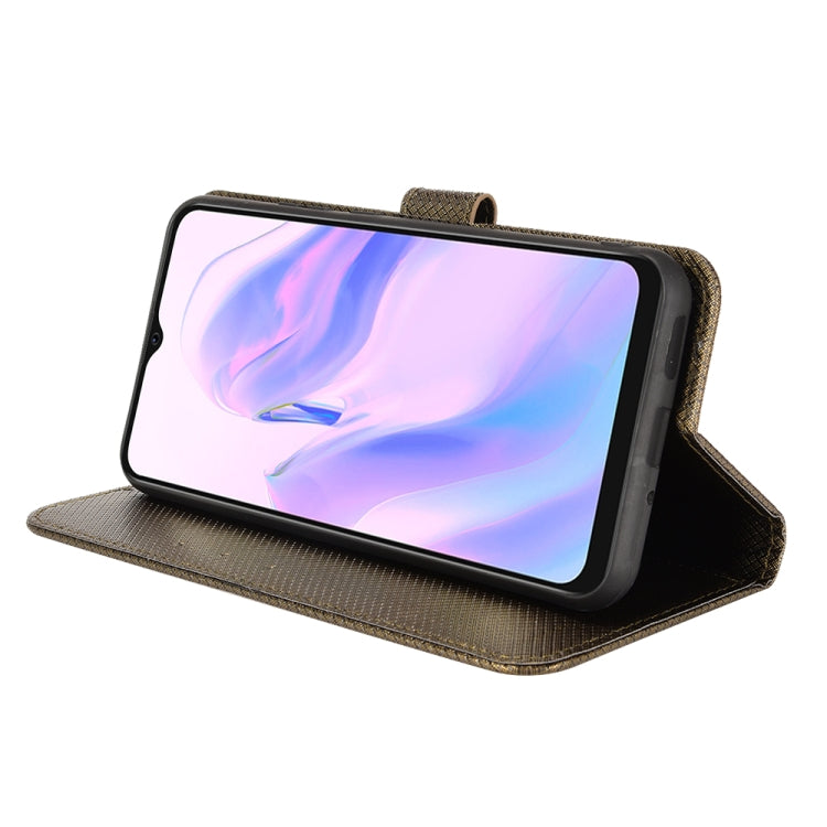 For Blackview A70 2021 Diamond Texture Leather Phone Case(Brown) - More Brand by PMC TechLife | Online Shopping South Africa | PMC TechLife | Buy Now Pay Later Mobicred