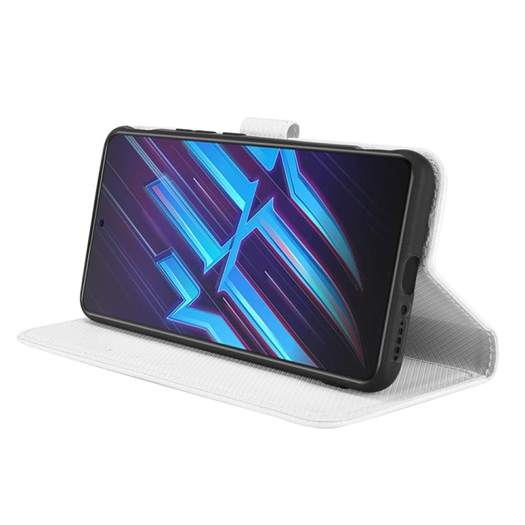 For ZTE Nubia Red Magic 6R Diamond Texture Leather Phone Case(White) - ZTE Cases by PMC TechLife | Online Shopping South Africa | PMC TechLife