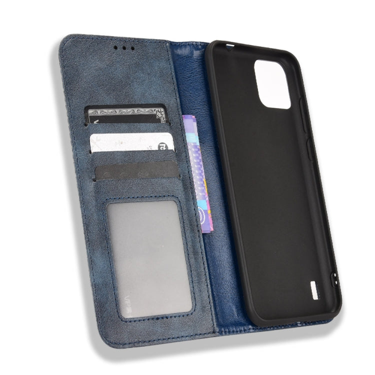 For Blackview A55 Magnetic Buckle Retro Crazy Horse Leather Phone Case(Blue) - More Brand by PMC TechLife | Online Shopping South Africa | PMC TechLife | Buy Now Pay Later Mobicred