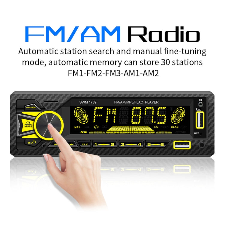 SWM-1789 Car Radio Receiver Bluetooth 5.1 MP3 Player with Remote Control - Car MP3 & MP4 & MP5 by PMC TechLife | Online Shopping South Africa | PMC TechLife | Buy Now Pay Later Mobicred