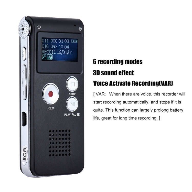 SK-012 16GB USB Dictaphone Digital Audio Voice Recorder with WAV MP3 Player VAR Function(Grey) - Other Style by PMC TechLife | Online Shopping South Africa | PMC TechLife | Buy Now Pay Later Mobicred