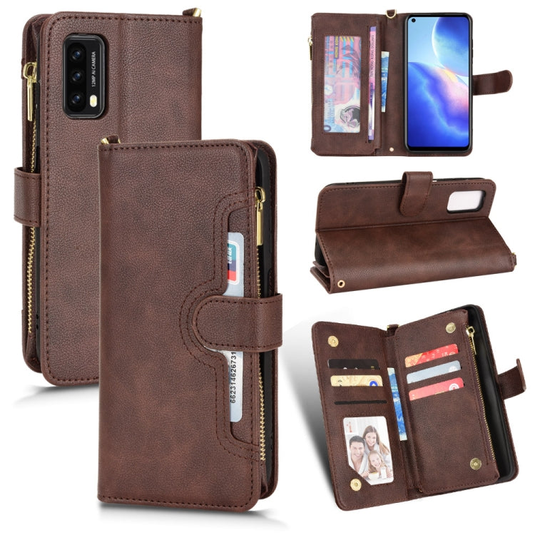 For Blackview A90 Litchi Texture Zipper Leather Phone Case(Brown) - More Brand by PMC TechLife | Online Shopping South Africa | PMC TechLife | Buy Now Pay Later Mobicred