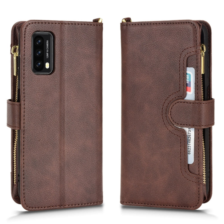For Blackview A90 Litchi Texture Zipper Leather Phone Case(Brown) - More Brand by PMC TechLife | Online Shopping South Africa | PMC TechLife | Buy Now Pay Later Mobicred
