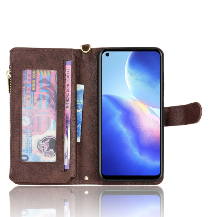 For Blackview A90 Litchi Texture Zipper Leather Phone Case(Brown) - More Brand by PMC TechLife | Online Shopping South Africa | PMC TechLife | Buy Now Pay Later Mobicred