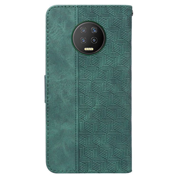 For Infinix Note 7 X690 Geometric Embossed Leather Phone Case(Green) - Infinix Cases by PMC TechLife | Online Shopping South Africa | PMC TechLife | Buy Now Pay Later Mobicred