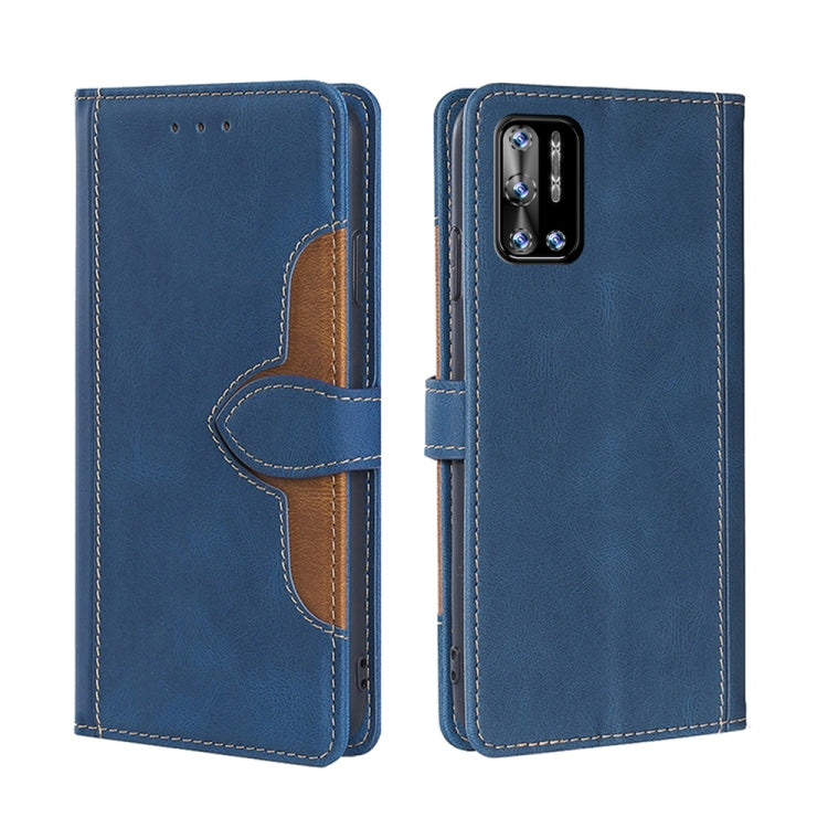 For Doogee N40 Pro Skin Feel Straw Hat Magnetic Buckle Leather Phone Case(Blue) - Doogee Cases by PMC TechLife | Online Shopping South Africa | PMC TechLife | Buy Now Pay Later Mobicred