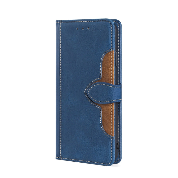 For Doogee N40 Pro Skin Feel Straw Hat Magnetic Buckle Leather Phone Case(Blue) - Doogee Cases by PMC TechLife | Online Shopping South Africa | PMC TechLife | Buy Now Pay Later Mobicred