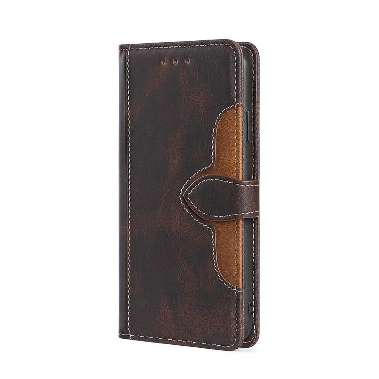 For Doogee N40 Pro Skin Feel Straw Hat Magnetic Buckle Leather Phone Case(Brown) - Doogee Cases by PMC TechLife | Online Shopping South Africa | PMC TechLife | Buy Now Pay Later Mobicred