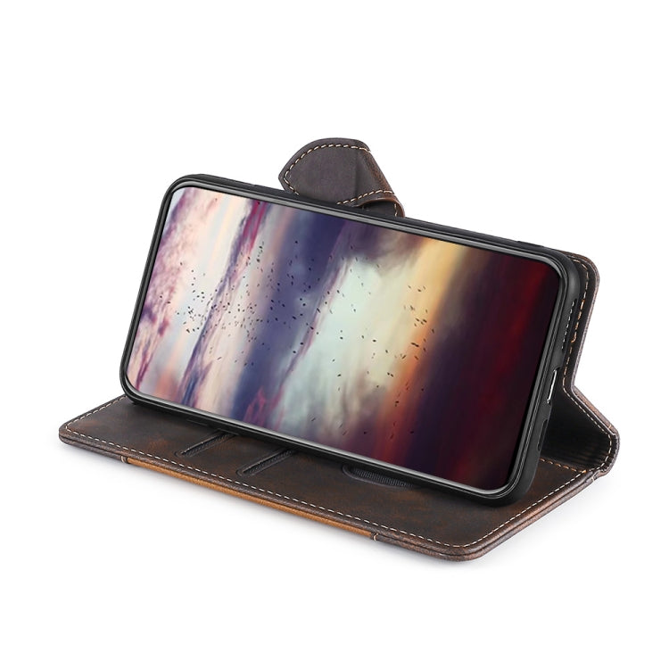 For Doogee N40 Pro Skin Feel Straw Hat Magnetic Buckle Leather Phone Case(Brown) - Doogee Cases by PMC TechLife | Online Shopping South Africa | PMC TechLife | Buy Now Pay Later Mobicred