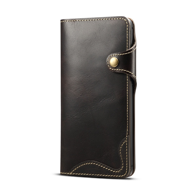 For Huawei Mate 20 Denior Oil Wax Cowhide Magnetic Button Horizontal Flip Leather Case with Card Slots & Wallet(Black) - free shipping - PMC TechLife - Order now!