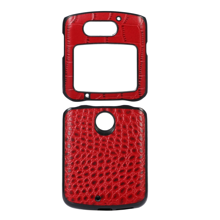 For Motorola Moto Razr 5G Crocodile Top Layer Cowhide Leather Phone Case(Red) - Motorola Cases by PMC TechLife | Online Shopping South Africa | PMC TechLife | Buy Now Pay Later Mobicred
