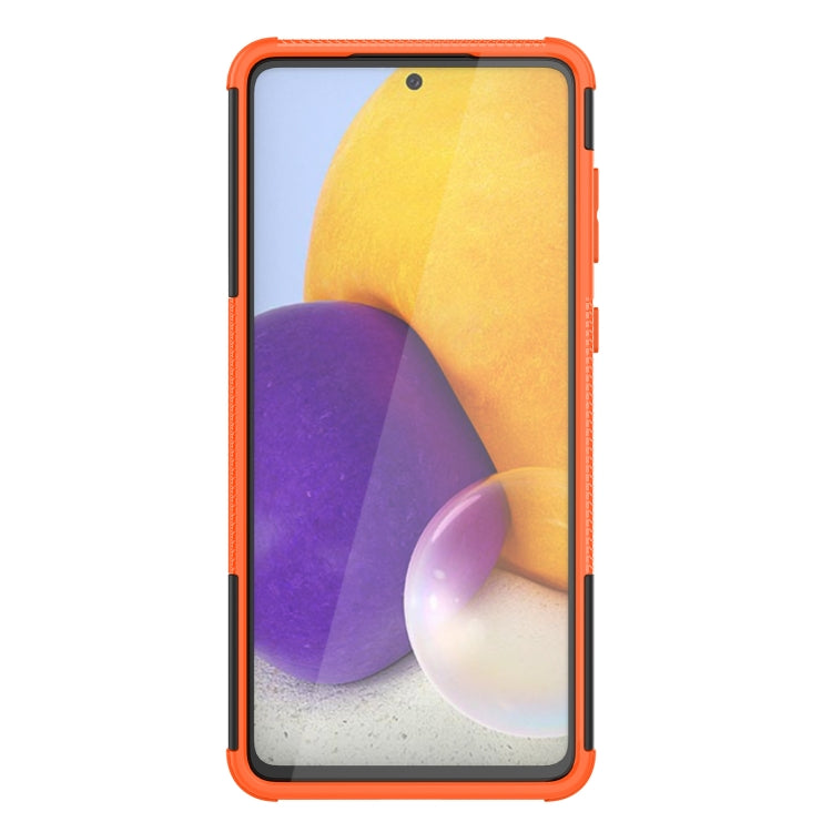 For Samsung Galaxy A73 5G Tire Texture Shockproof TPU+PC Phone Case with Holder(Orange) - Galaxy Phone Cases by PMC TechLife | Online Shopping South Africa | PMC TechLife
