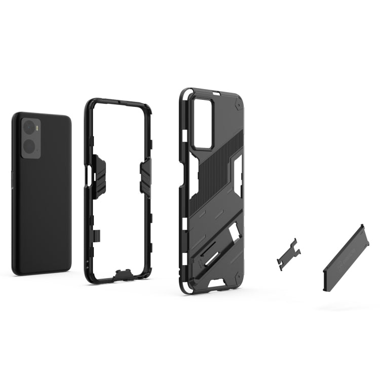 For OPPO A36 4G (China) / Realme 9i Punk Armor PC + TPU Phone Case with Holder(Black) - Realme Cases by PMC TechLife | Online Shopping South Africa | PMC TechLife | Buy Now Pay Later Mobicred