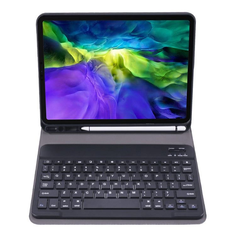 A11B Lambskin Texture Ultra-thin Bluetooth Keyboard Leather Case with Pen Holder For iPad Air 5 2022 / Air 4 2020 10.9 & Pro 11 inch 2021 / 2020 / 2018(Black) - free shipping - PMC TechLife - Order now!