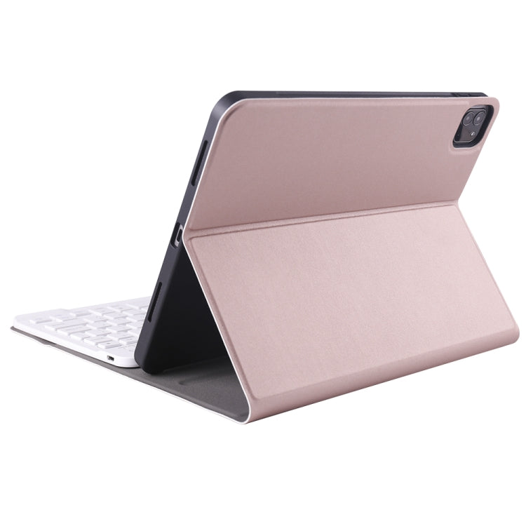 A11B Lambskin Texture Ultra-thin Bluetooth Keyboard Leather Case with Pen Holder For iPad Air 5 2022 / Air 4 2020 10.9 & Pro 11 inch 2021 / 2020 / 2018(Rose Gold) - free shipping - PMC TechLife - Order now!