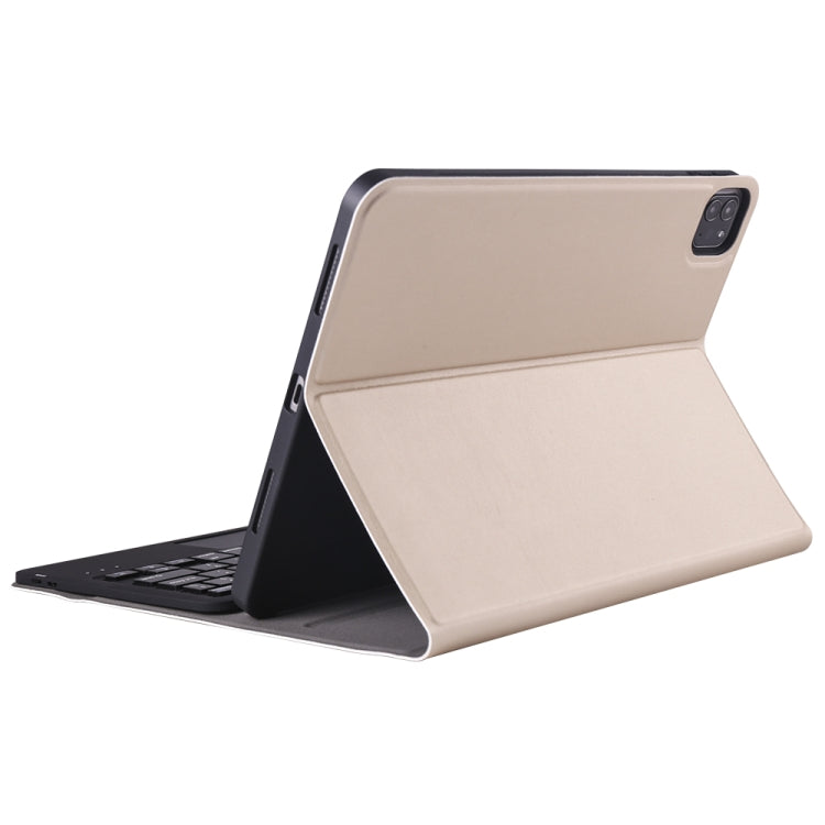 A11B-A Lambskin Texture Ultra-thin Bluetooth Keyboard Leather Case with Pen Holder & Touchpad For iPad Air 5 2022 / Air 4 2020 10.9 & Pro 11 inch 2021 / 2020 / 2018(Gold) - Universal by PMC TechLife | Online Shopping South Africa | PMC TechLife