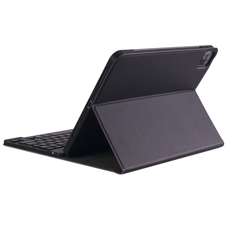 A11BS Lambskin Texture Ultra-thin Bluetooth Keyboard Leather Case with Pen Holder & Backlight For iPad Air 5 2022 / Air 4 2020 10.9 & Pro 11 inch 2021 / 2020 / 2018(Black) - free shipping - PMC TechLife - Order now!