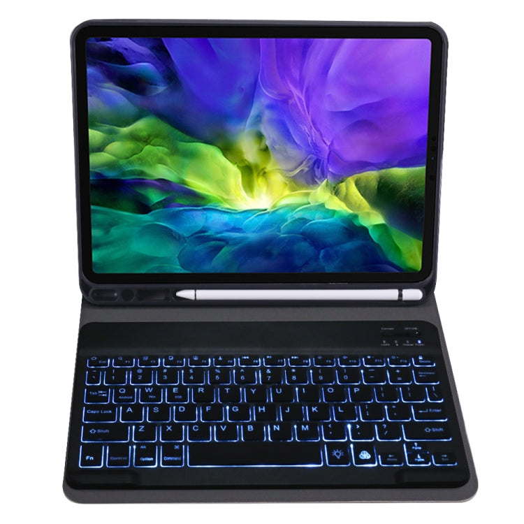A11BS Lambskin Texture Ultra-thin Bluetooth Keyboard Leather Case with Pen Holder & Backlight For iPad Air 5 2022 / Air 4 2020 10.9 & Pro 11 inch 2021 / 2020 / 2018(Black) - free shipping - PMC TechLife - Order now!