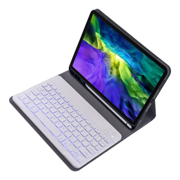 A11BS Lambskin Texture Ultra-thin Bluetooth Keyboard Leather Case with Pen Holder & Backlight For iPad Air 5 2022 / Air 4 2020 10.9 & Pro 11 inch 2021 / 2020 / 2018(Gold) - Universal by PMC TechLife | Online Shopping South Africa | PMC TechLife