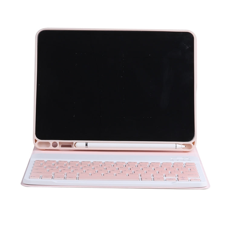 C-098B Candy Color Skin Feel Texture Bluetooth Keyboard Leather Case with Pen Holder For iPad Air 11 2024 / 2025 / Air 4 10.9 2020 / Air 5 10.9 2022 (Pink) - For iPad Air by PMC TechLife | Online Shopping South Africa | PMC TechLife | Buy Now Pay Later Mobicred