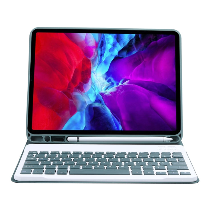 C-098B Candy Color Skin Feel Texture Bluetooth Keyboard Leather Case with Pen Holder For iPad Air 11 2024 / 2025 / Air 4 10.9 2020 / Air 5 10.9 2022 (Dark Green) - free shipping - PMC TechLife - Order now!