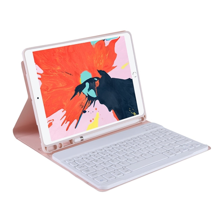 T098B Candy Color Skin Feel Texture Bluetooth Keyboard Leather Case with Pen Holder For iPad Air 11 2024 / 2025 / Air 4 10.9 2020 / Air 5 10.9 2022 (Pink) - For iPad Air by PMC TechLife | Online Shopping South Africa | PMC TechLife | Buy Now Pay Later Mobicred