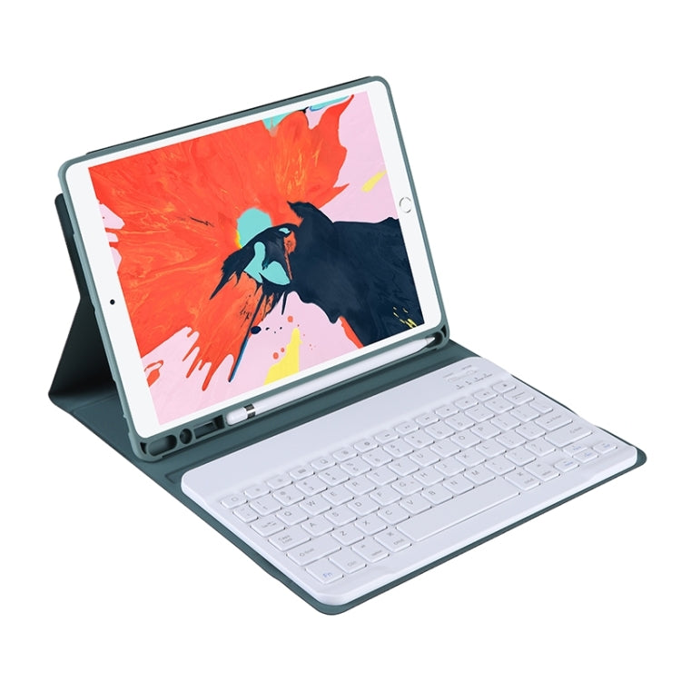 T098B Candy Color Skin Feel Texture Bluetooth Keyboard Leather Case with Pen Holder For iPad Air 4 10.9 2020 / Air 5 10.9 2022 (Dark Green) - For iPad Air by PMC TechLife | Online Shopping South Africa | PMC TechLife