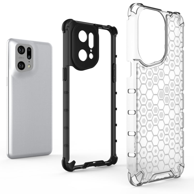 For OPPO Find X5 Pro Shockproof Honeycomb PC + TPU Phone Case(Black) - OPPO Cases by PMC TechLife | Online Shopping South Africa | PMC TechLife