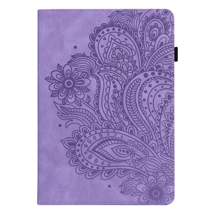 For Amazon Fire HD 10 2021 / HD 10 Plus 2021 Peacock Embossed Pattern Leather Tablet Case(Purple) - Amazon by PMC TechLife | Online Shopping South Africa | PMC TechLife