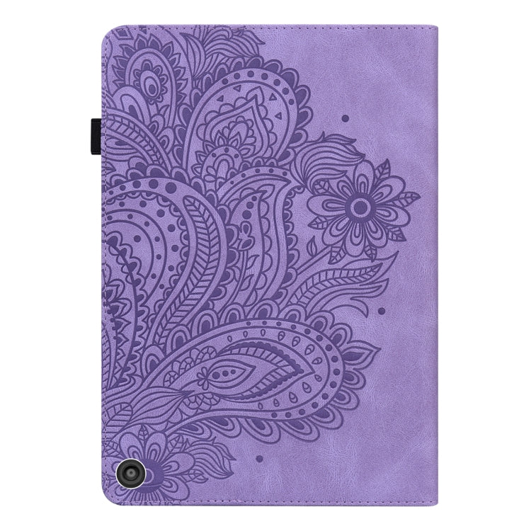 For Amazon Fire HD 10 2021 / HD 10 Plus 2021 Peacock Embossed Pattern Leather Tablet Case(Purple) - Amazon by PMC TechLife | Online Shopping South Africa | PMC TechLife