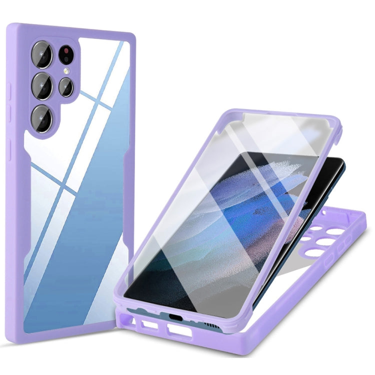 For Samsung Galaxy S22 Ultra 5G Acrylic + TPU 360 Degrees Full Coverage Shockproof Phone Case(Purple) - Galaxy S22 Ultra 5G Cases by PMC TechLife | Online Shopping South Africa | PMC TechLife