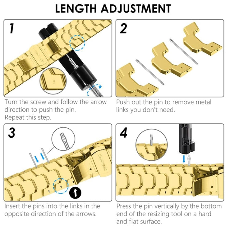 Steel Watch Band For Apple Watch Series 9&8&7 41mm / SE 3&SE 2&6&SE&5&4 40mm / 3&2&1 38mm(Gold) - Watch Bands by PMC TechLife | Online Shopping South Africa | PMC TechLife